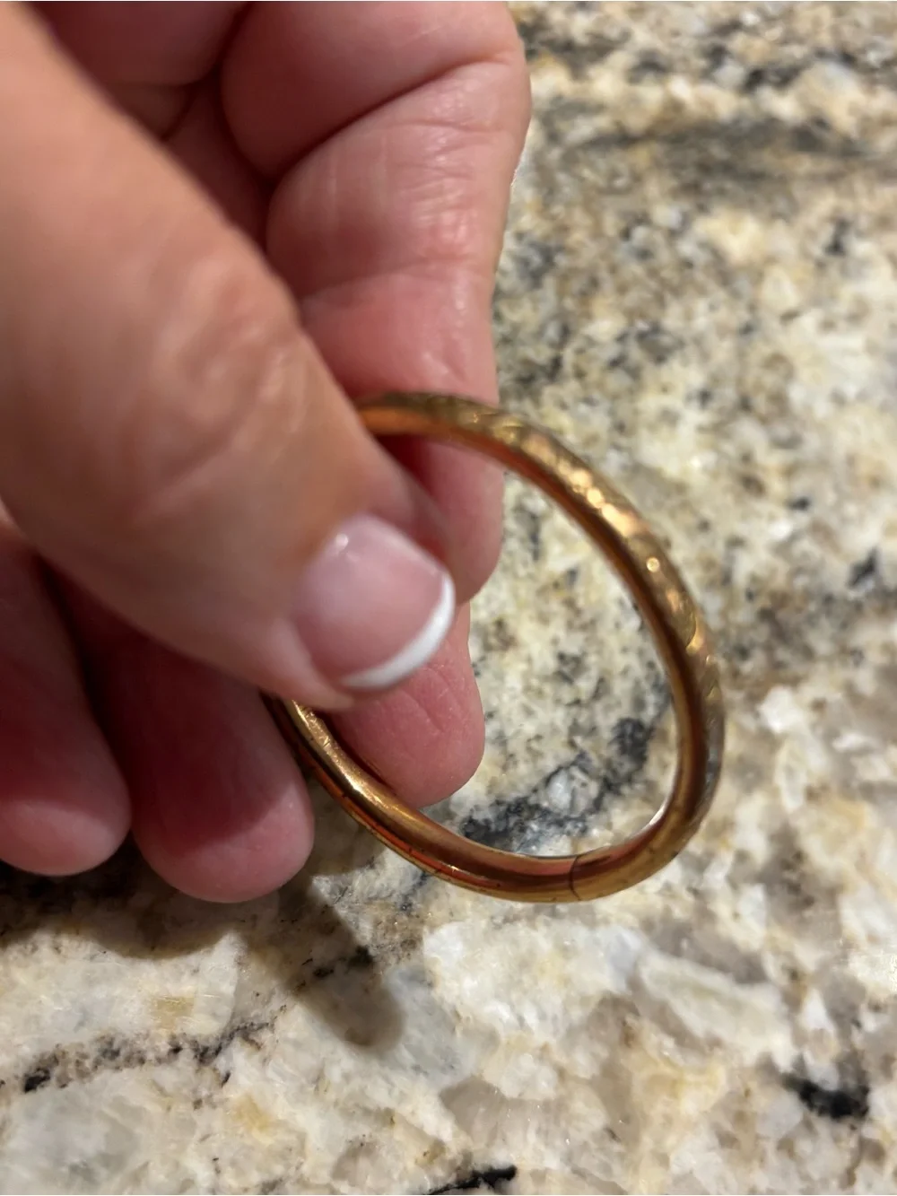 Vintage Marathon Gold-Plate Floral Baby Bangle Bracelet